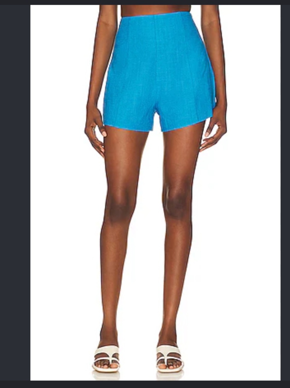 Nwot Aureta Etta Short blue linen blend high rise $200 revolve fall party